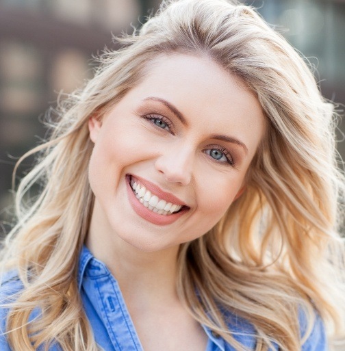 Closeup of smile after gum recontouring