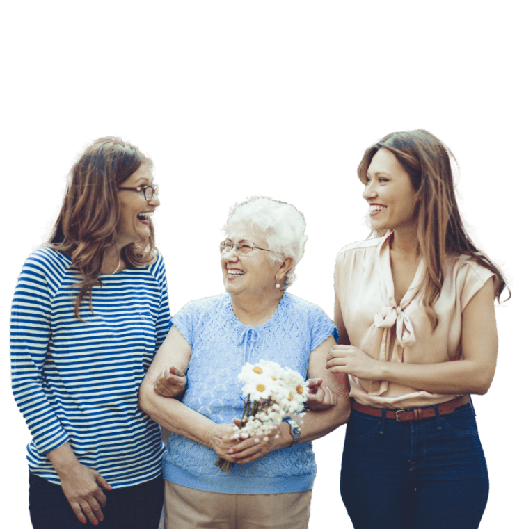 Three women smiling together after visiting their dentist in Newington Connecticut