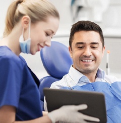 dentist explaining financing options