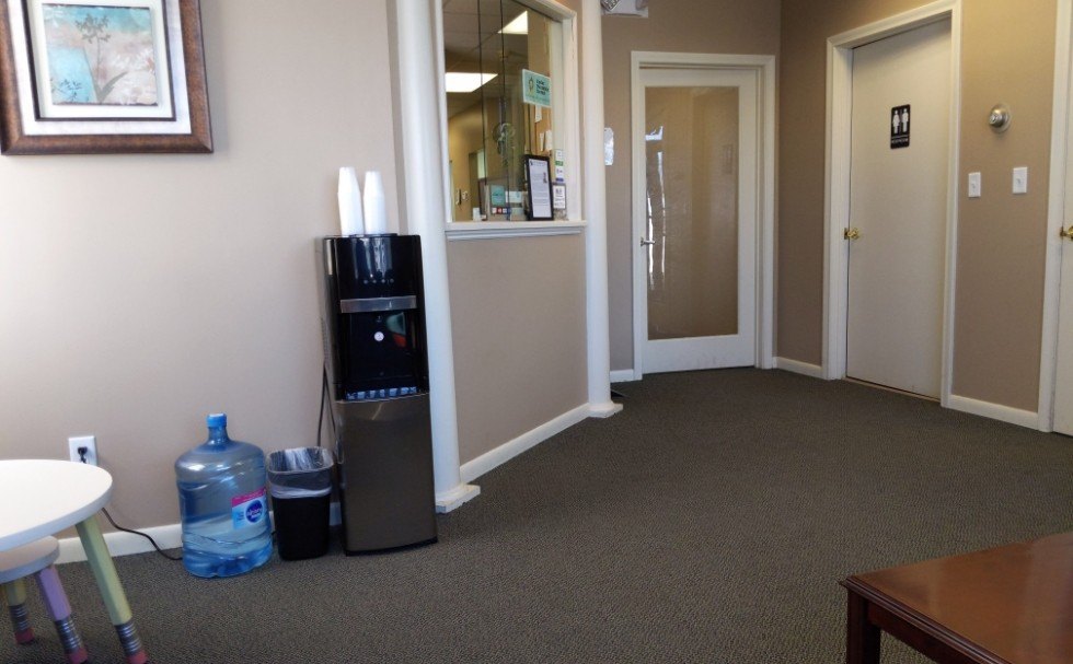 Dental office reception area